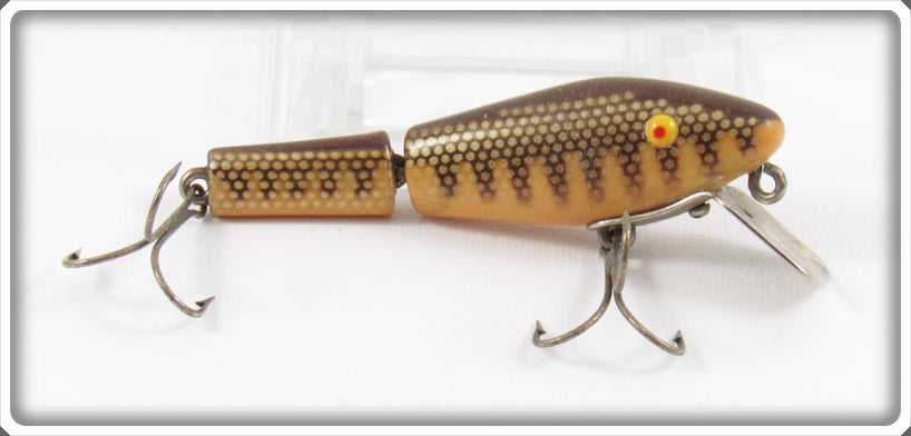 Vintage L&S Bait Co Brown & Gold Scale Opaque Eyes Bass Master Lure