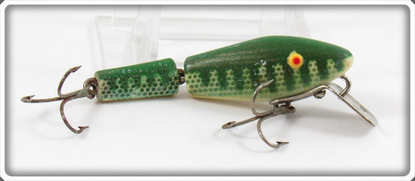 Vintage L&S Bait Co Green Scale Opaque Eyes Bass Master Lure