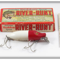 Vintage Heddon Red Head White River Runt Lure In Box