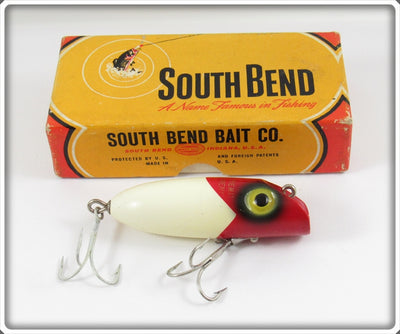 Vintage South Bend Red Arrowhead White Babe Oreno Lure In Box