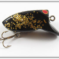 Vintage Myers Lure Co Black Gold Glitter Crazy Loon Lure