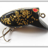 Vintage Myers Lure Co Black Gold Glitter Crazy Loon Lure