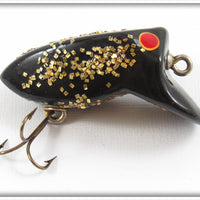 Vintage Myers Lure Co Black Gold Glitter Crazy Loon Lure