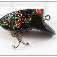 Vintage Myers Lure Co Black Colorful Glitter Crazy Loon Lure