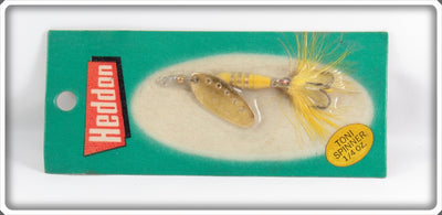 Vintage Heddon Yellow & Gold Toni Spinner Lure On Card