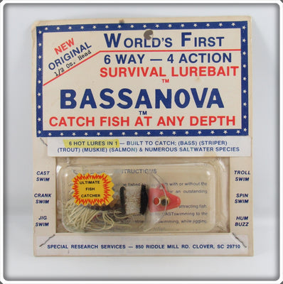 Vintage Special Research Services Bassanova Lure On Card 