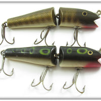 Vintage Creek Chub Frog & Pikie Scale Jointed Darter Lure Pair