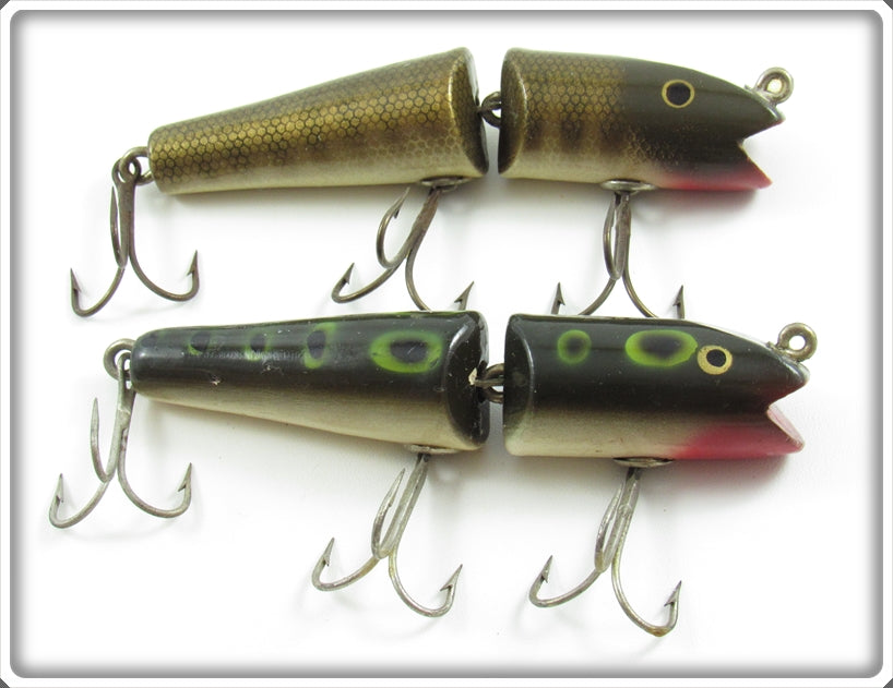 Vintage Creek Chub Frog & Pikie Scale Jointed Darter Lure Pair