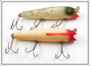 Vintage Creek Chub Red And White & Silver Flash Darter Pair
