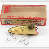 Vintage Heddon Silver Flitter Wood Baby Lucky 13 Lure In Box