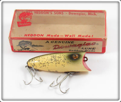 Vintage Heddon Silver Flitter Wood Baby Lucky 13 Lure In Box