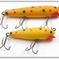 Vintage Creek Chub Yellow Spotted Darter & Midget Darter Lure Pair