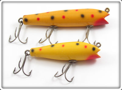 Vintage Creek Chub Yellow Spotted Darter & Midget Darter Lure Pair