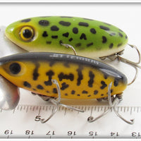 Arbogast Yellow Black Coachdog & Frog Jitterbug Pair