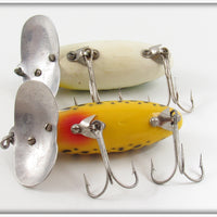 Arbogast Yellow Black Coachdog & Frog Jitterbug Pair