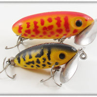 Arbogast Yellow Red Coachdog & Yellow Black Coachdog Jitterbug Pair