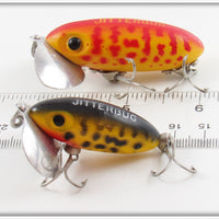 Arbogast Yellow Red Coachdog & Yellow Black Coachdog Jitterbug Pair