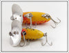 Arbogast Yellow Red Coachdog & Yellow Black Coachdog Jitterbug Pair