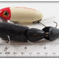 Arbogast Red Head White & Black Jitterbug Pair