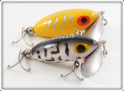 Arbogast Yellow Silver Ribs & Coachdog Jitterbug Lure Pair