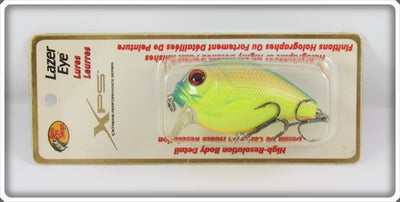 Bass Pro Shops XPS Blue Back Chartreuse Lazer Eye Lure On Card