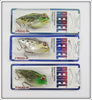 Rebel Cricket Frog & Bull Frog Frog R Lot Of Three Lures On Cards
