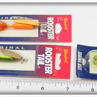 Worden's Yakima Bait Rooster Tail Lot Of Three On Cards