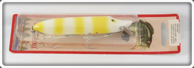 Heddon White With Yellow Stripes Vamp Spook Lure On Card