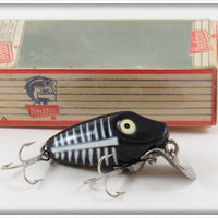 Vintage Heddon Black Shore Midgit Digit Lure In Box