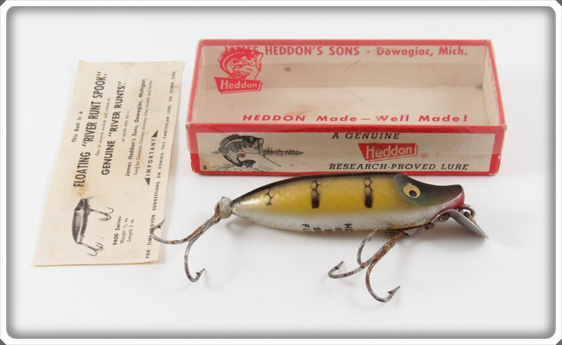 Vintage Heddon Pike Scale River Runt Lure In Box