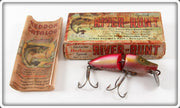 Vintage Heddon Rainbow Jointed River Runt Lure In Box