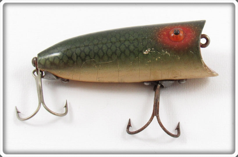 Vintage Heddon Green Scale Baby Lucky 13 Lure