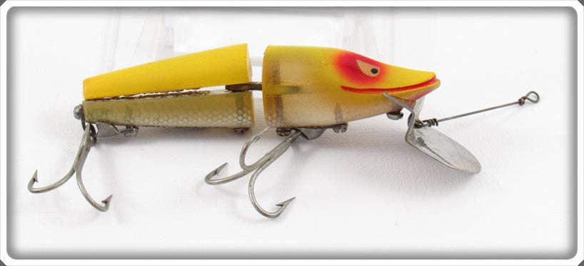 Vintage Heddon Yellow Shore Scissor Tail Lure