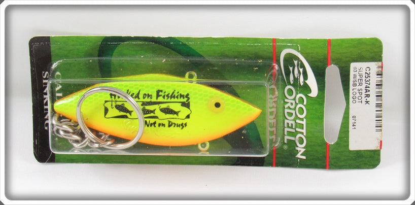 Cotton Cordell Hooked On Fishing Not On Drugs Keychain On Card