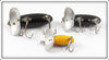 Arbogast Black & Perch Jitterbug Lot Of Three