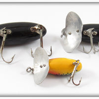 Arbogast Black & Perch Jitterbug Lot Of Three