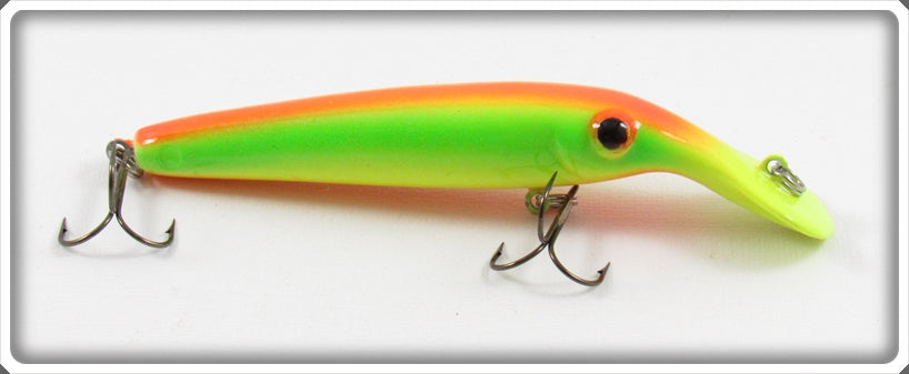 Vintage Lindy Little Joe Inc Green & Orange Shadling Lure