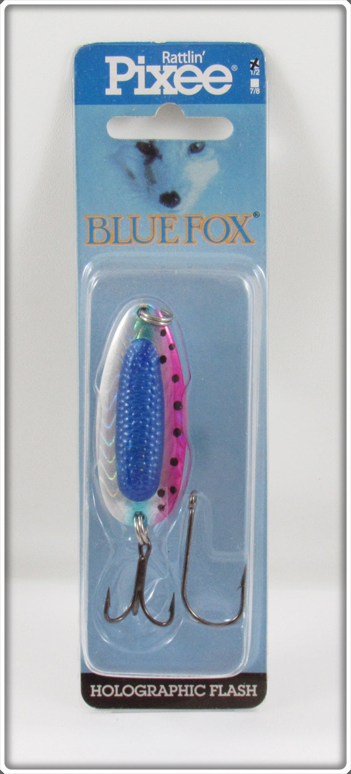 Blue Fox Holographic Flash Rainbow Trout Spinner Lure On Card