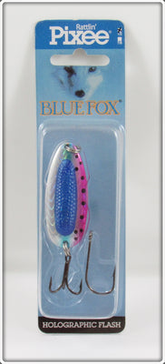 Blue Fox Holographic Flash Rainbow Trout Spinner Lure On Card