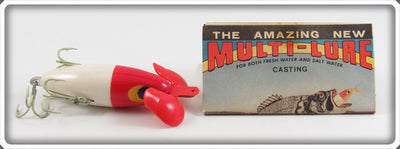 Vintage The Multi Lure Co Red Head Multi Lure With Paper 