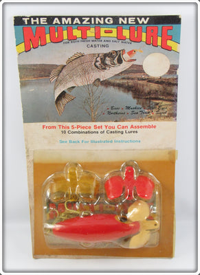 Vintage The Multi Lure Co Red Racer Multi Lure On Card