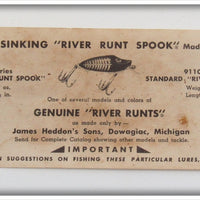 Heddon Red Head White River Runt In Box