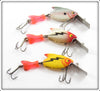 Heddon Shad, Red Head White & Yellow Firetail Sonic Lure Lot Of Three