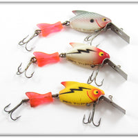 Heddon Shad, Red Head White & Yellow Firetail Sonic Lure Lot Of Three