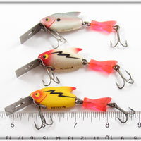 Heddon Shad, Red Head White & Yellow Firetail Sonic Lot Of Three