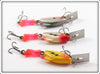 Heddon Shad, Red Head White & Yellow Firetail Sonic Lot Of Three