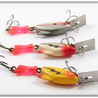 Heddon Shad, Red Head White & Yellow Firetail Sonic Lot Of Three