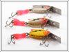 Heddon Shad, Red Head White & Yellow Firetail Sonic Lot Of Three