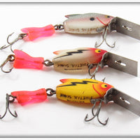 Heddon Shad, Red Head White & Yellow Firetail Sonic Lot Of Three