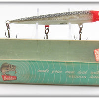 Vintage Heddon Red Head Silver Scales Cobra Lure In Box